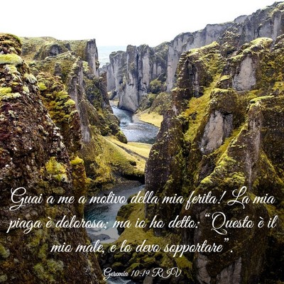 Picture 03 - Geremia 10:19 RIV - Guai a me a motivo della mia ferita! La mia piaga - Bible Verse Picture