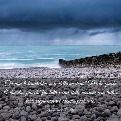 Picture 03 - Geremia 10:7 RIV - Chi non ti temerebbe, o re delle nazioni? Poiché - Bible Verse Picture