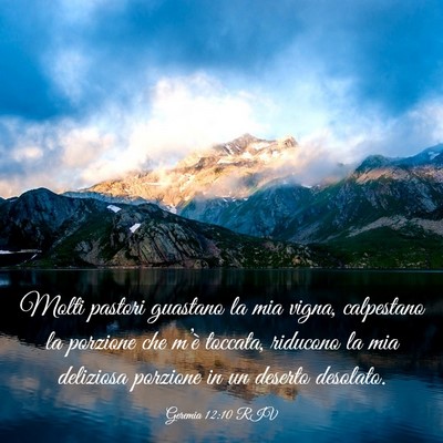 Picture 03 - Geremia 12:10 RIV - Molti pastori guastano la mia vigna, calpestano - Bible Verse Picture