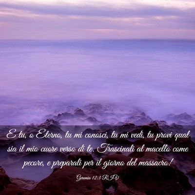 Picture 03 - Geremia 12:3 RIV - E tu, o Eterno, tu mi conosci, tu mi vedi, tu - Bible Verse Picture