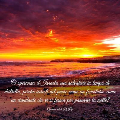 Picture 03 - Geremia 14:8 RIV - O speranza d’Israele, suo salvatore in tempo di - Bible Verse Picture