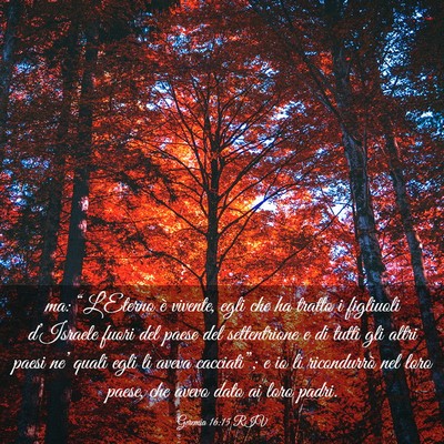 Picture 03 - Geremia 16:15 RIV - ma: “L’Eterno è vivente, egli che ha tratto - Bible Verse Picture