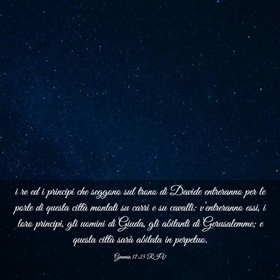 Picture 03 - Geremia 17:25 RIV - i re ed i principi che seggono sul trono di - Bible Verse Picture