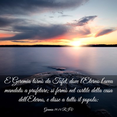 Picture 03 - Geremia 19:14 RIV - E Geremia tornò da Tofet, dove l’Eterno - Bible Verse Picture