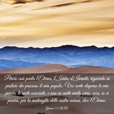 Picture 03 - Geremia 23:2 RIV - Perciò così parla l’Eterno, l’Iddio - Bible Verse Picture