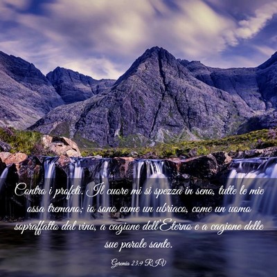 Picture 03 - Geremia 23:9 RIV - Contro i profeti. Il cuore mi si spezza in seno, - Bible Verse Picture