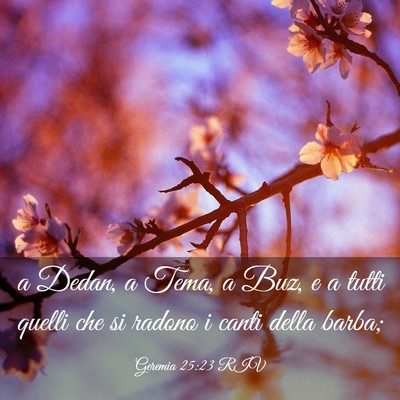 Picture 03 - Geremia 25:23 RIV - a Dedan, a Tema, a Buz, e a tutti quelli che si - Bible Verse Picture