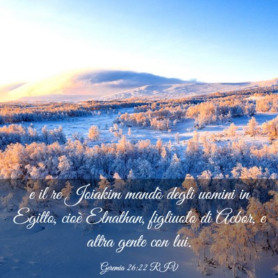 Picture 03 - Geremia 26:22 RIV - e il re Joiakim mandò degli uomini in Egitto, - Bible Verse Picture