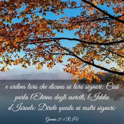 Picture 03 - Geremia 27:4 RIV - e ordina loro che dicano ai loro signori: Così - Bible Verse Picture