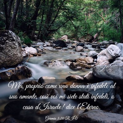 Picture 03 - Geremia 3:20 RIV - Ma, proprio come una donna è infedele al suo - Bible Verse Picture