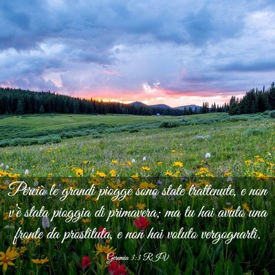 Picture 03 - Geremia 3:3 RIV - Perciò le grandi piogge sono state trattenute, e - Bible Verse Picture