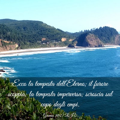 Picture 03 - Geremia 30:23 RIV - Ecco la tempesta dell’Eterno; il furore - Bible Verse Picture