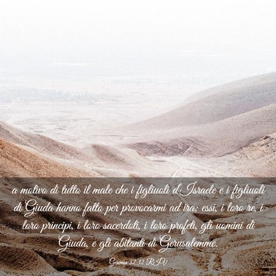Picture 03 - Geremia 32:32 RIV - a motivo di tutto il male che i figliuoli - Bible Verse Picture