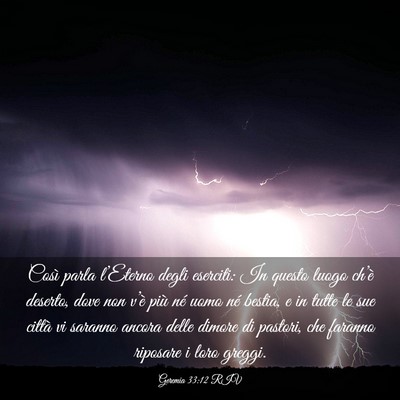 Picture 03 - Geremia 33:12 RIV - Così parla l’Eterno degli eserciti: In questo - Bible Verse Picture