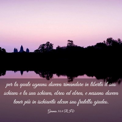 Picture 03 - Geremia 34:9 RIV - per la quale ognuno doveva rimandare in libertà - Bible Verse Picture