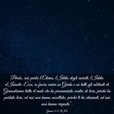 Picture 03 - Geremia 35:17 RIV - Perciò, così parla l’Eterno, l’Iddio degli - Bible Verse Picture