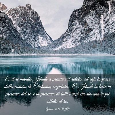 Picture 03 - Geremia 36:21 RIV - E il re mandò Jehudi a prendere il rotolo; ed - Bible Verse Picture