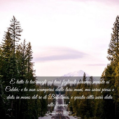 Picture 03 - Geremia 38:23 RIV - E tutte le tue mogli coi tuoi figliuoli saranno - Bible Verse Picture