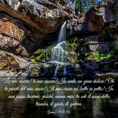 Picture 03 - Geremia 4:19 RIV - Le mie viscere! le mie viscere! Io sento un gran - Bible Verse Picture