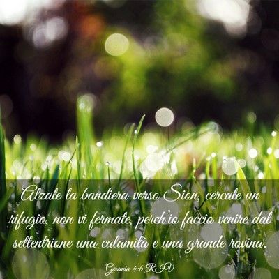 Picture 03 - Geremia 4:6 RIV - Alzate la bandiera verso Sion, cercate un - Bible Verse Picture