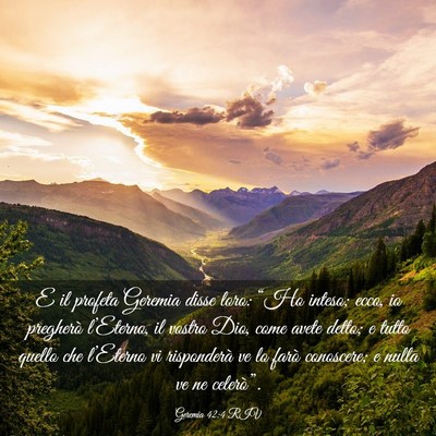 Picture 03 - Geremia 42:4 RIV - E il profeta Geremia disse loro: “Ho inteso; - Bible Verse Picture