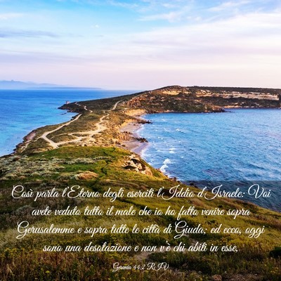 Picture 03 - Geremia 44:2 RIV - Così parla l’Eterno degli eserciti l’Iddio - Bible Verse Picture