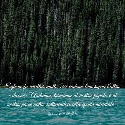 Picture 03 - Geremia 46:16 RIV - Egli ne fa vacillar molti; essi cadono l’un - Bible Verse Picture