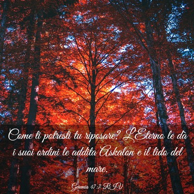 Picture 03 - Geremia 47:7 RIV - Come ti potresti tu riposare? L’Eterno le dà i - Bible Verse Picture