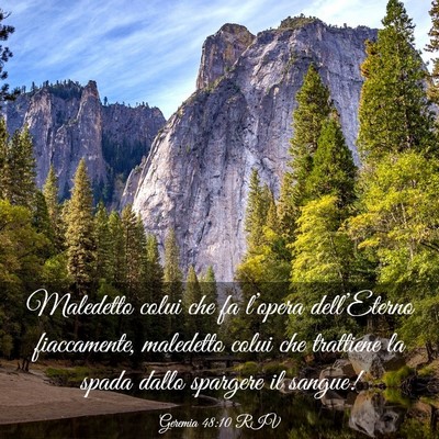 Picture 03 - Geremia 48:10 RIV - Maledetto colui che fa l’opera dell’Eterno - Bible Verse Picture