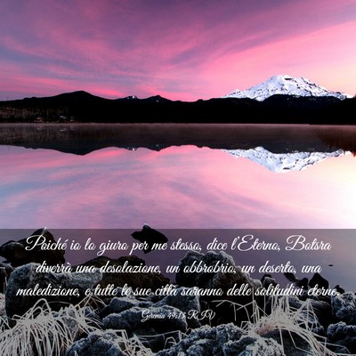 Picture 03 - Geremia 49:13 RIV - Poiché io lo giuro per me stesso, dice - Bible Verse Picture