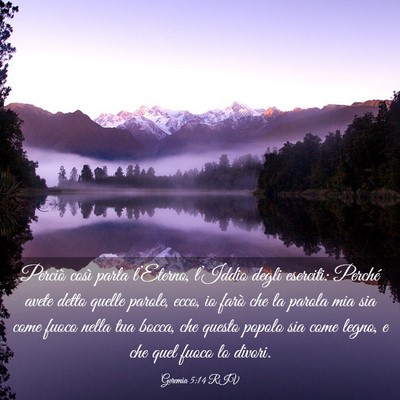 Picture 03 - Geremia 5:14 RIV - Perciò così parla l’Eterno, l’Iddio degli - Bible Verse Picture