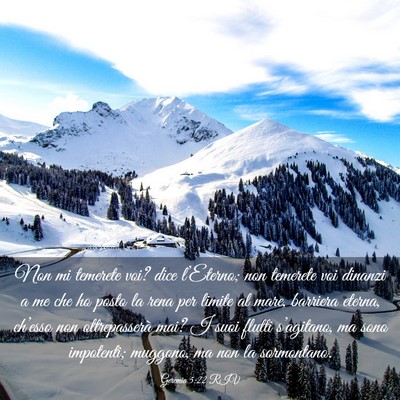 Picture 03 - Geremia 5:22 RIV - Non mi temerete voi? dice l’Eterno; non - Bible Verse Picture