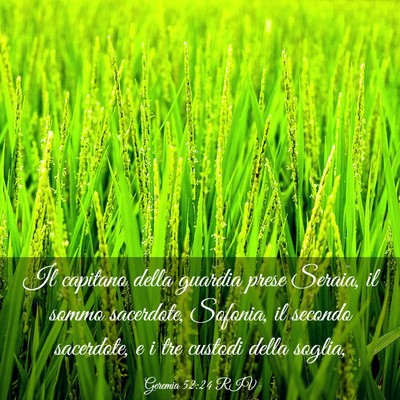 Picture 03 - Geremia 52:24 RIV - Il capitano della guardia prese Seraia, il sommo - Bible Verse Picture