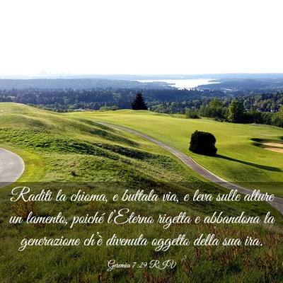 Picture 03 - Geremia 7:29 RIV - Raditi la chioma, e buttala via, e leva sulle - Bible Verse Picture