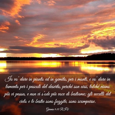 Picture 03 - Geremia 9:10 RIV - Io vo’ dare in pianto ed in gemito, per i - Bible Verse Picture