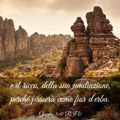Picture 03 - Giacomo 1:10 RIV - e il ricco, della sua umiliazione, perché - Bible Verse Picture