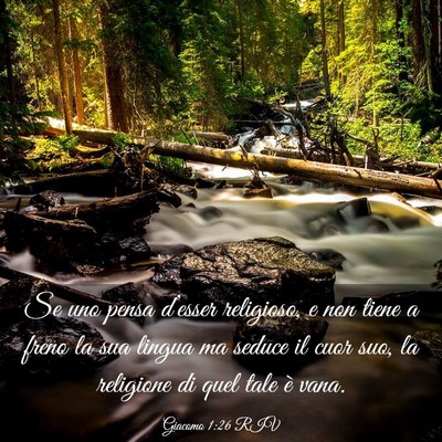 Picture 03 - Giacomo 1:26 RIV - Se uno pensa d’esser religioso, e non tiene a - Bible Verse Picture
