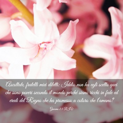 Picture 03 - Giacomo 2:5 RIV - Ascoltate, fratelli miei diletti: Iddio non ha - Bible Verse Picture