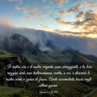 Picture 03 - Giacomo 5:3 RIV - Il vostro oro e il vostro argento sono - Bible Verse Picture