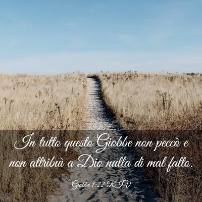 Picture 03 - Giobbe 1:22 RIV - In tutto questo Giobbe non peccò e non attribuì - Bible Verse Picture