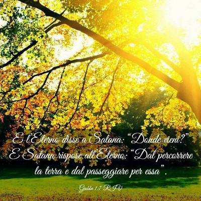Picture 03 - Giobbe 1:7 RIV - E l’Eterno disse a Satana: “Donde vieni?” E - Bible Verse Picture