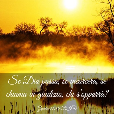 Picture 03 - Giobbe 11:10 RIV - Se Dio passa, se incarcera, se chiama in - Bible Verse Picture