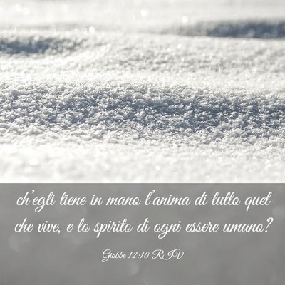 Picture 03 - Giobbe 12:10 RIV - ch’egli tiene in mano l’anima di tutto quel - Bible Verse Picture