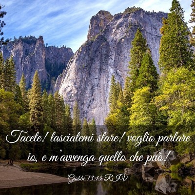 Picture 03 - Giobbe 13:13 RIV - Tacete! lasciatemi stare! voglio parlare io, e - Bible Verse Picture