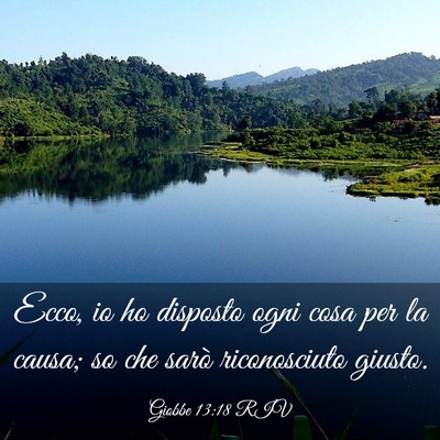 Picture 03 - Giobbe 13:18 RIV - Ecco, io ho disposto ogni cosa per la causa; so - Bible Verse Picture