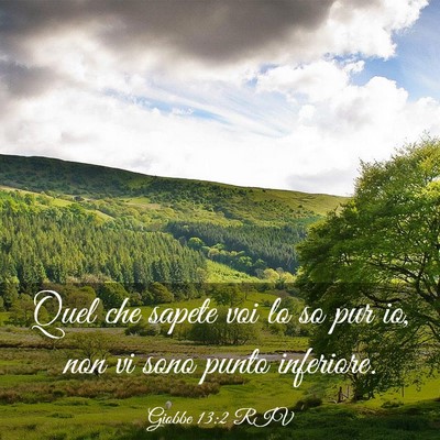 Picture 03 - Giobbe 13:2 RIV - Quel che sapete voi lo so pur io, non vi sono - Bible Verse Picture