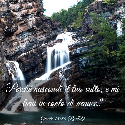 Picture 03 - Giobbe 13:24 RIV - Perché nascondi il tuo volto, e mi tieni in - Bible Verse Picture