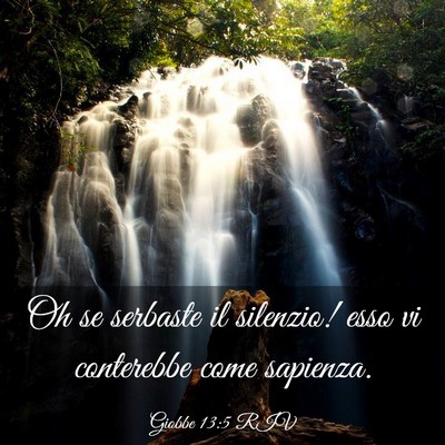 Picture 03 - Giobbe 13:5 RIV - Oh se serbaste il silenzio! esso vi conterebbe - Bible Verse Picture