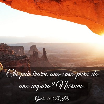 Picture 03 - Giobbe 14:4 RIV - Chi può trarre una cosa pura da una impura? - Bible Verse Picture