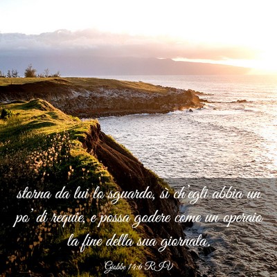 Picture 03 - Giobbe 14:6 RIV - storna da lui lo sguardo, sì ch’egli abbia un - Bible Verse Picture